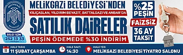 Melikgazi Belediyesi'nden satılık daireler