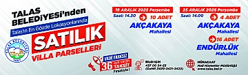 Talas Belediyesi'nden satılık villa parselleri