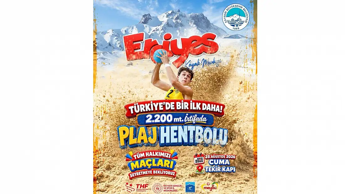 Erciyes’te 2 bin 200 metrede plaj hentbolu
