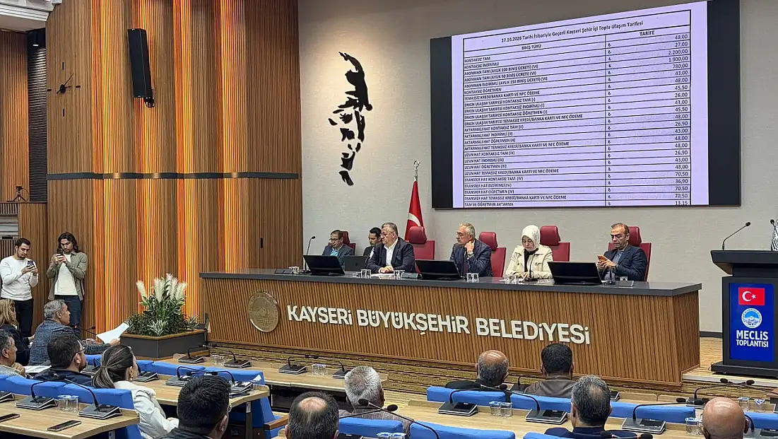 İşte Kayseri’de uygulanan zam tarifesinin detaylı fiyat listesi!
