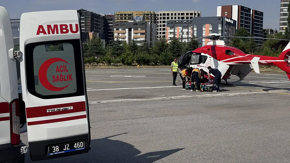 Kayseri’de zamanla yarış! 81 Yaşındaki hasta için helikopter havalandı
