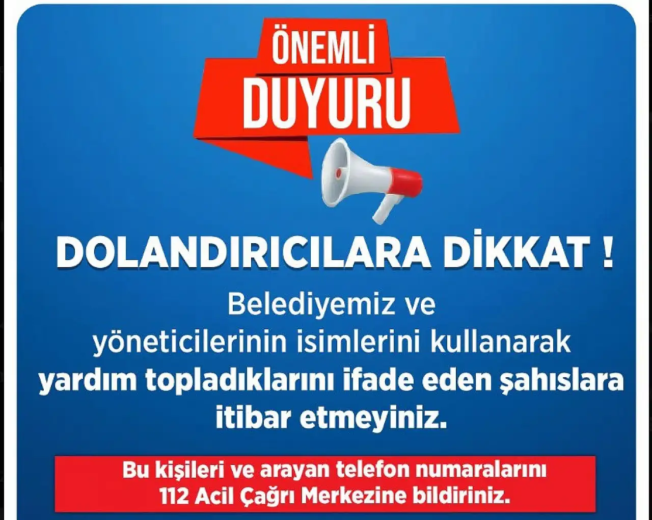 Talas Belediyesi'nden önemli uyarı! Yöneticilerin isimleri kullanılıyor