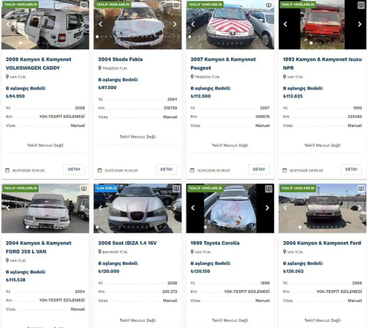 Bakanlık e-ihaleyle satışa çıkardı: 60 bin TL'den başlayan araçlar ilanda!