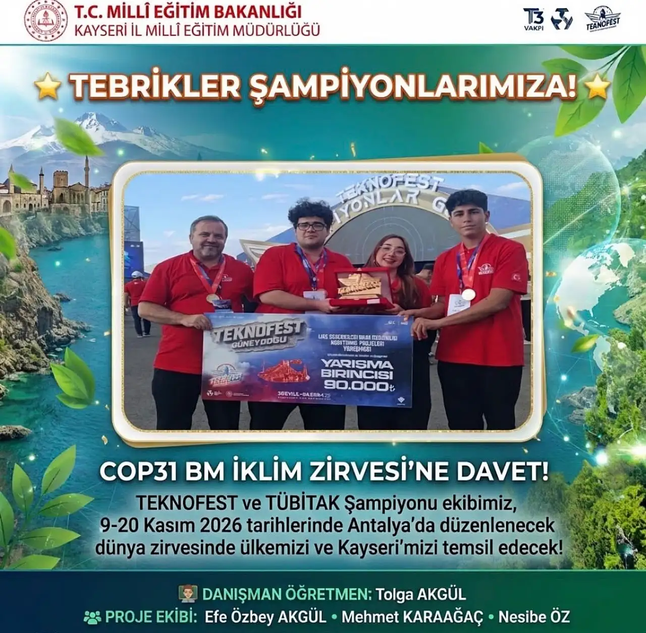 Kayser yine zirvede! Bakın o öğrencilere hangi zirveden davet geldi?