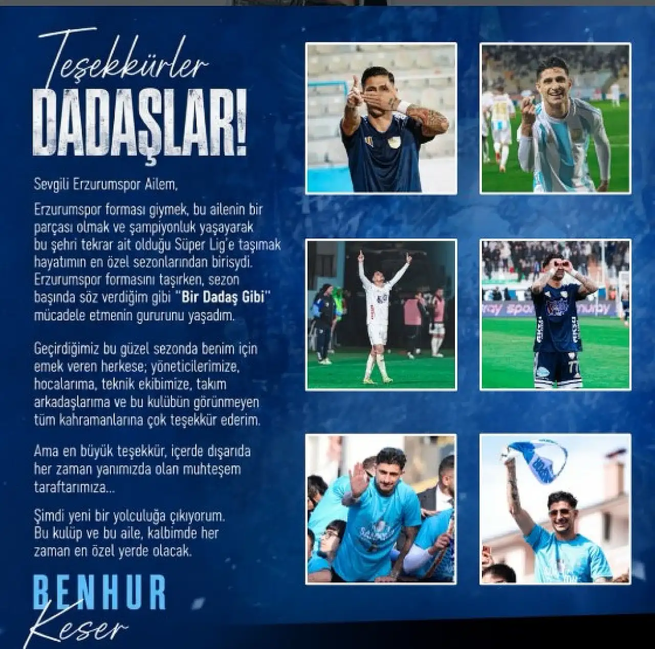 Kayserispor ile anılan Benhur Keser'den ayrılık paylaşımı: Yeni yolculuğa çıkıyorum