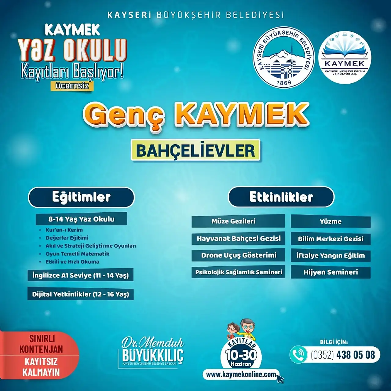 KAYMEK yaz kursları başlıyor! Her yaşa ücretsiz eğitim fırsatı