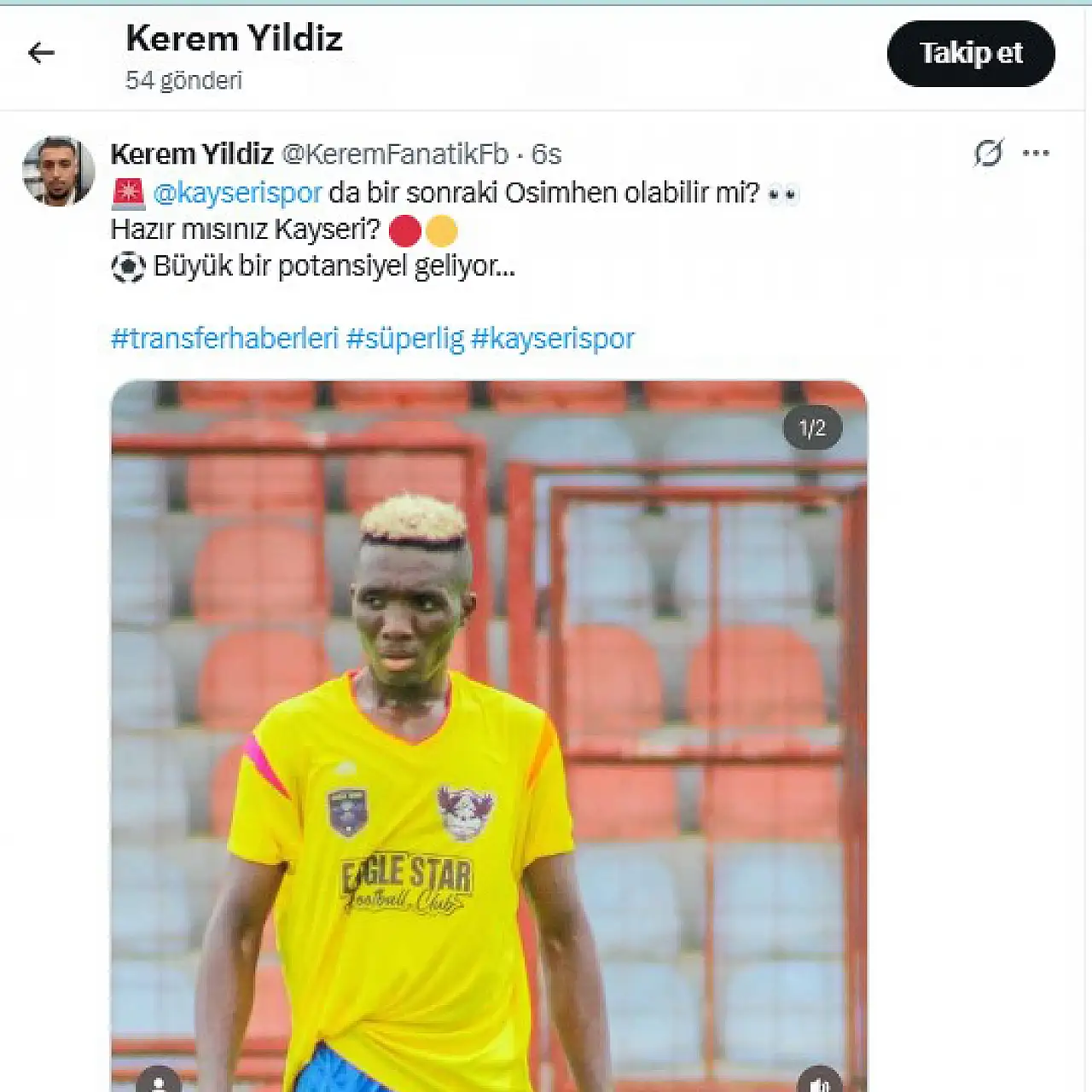 Kayserispor'un Osimhen'i Nijerya'dan çıkıyor! Genç yıldız Türkiye yolunda