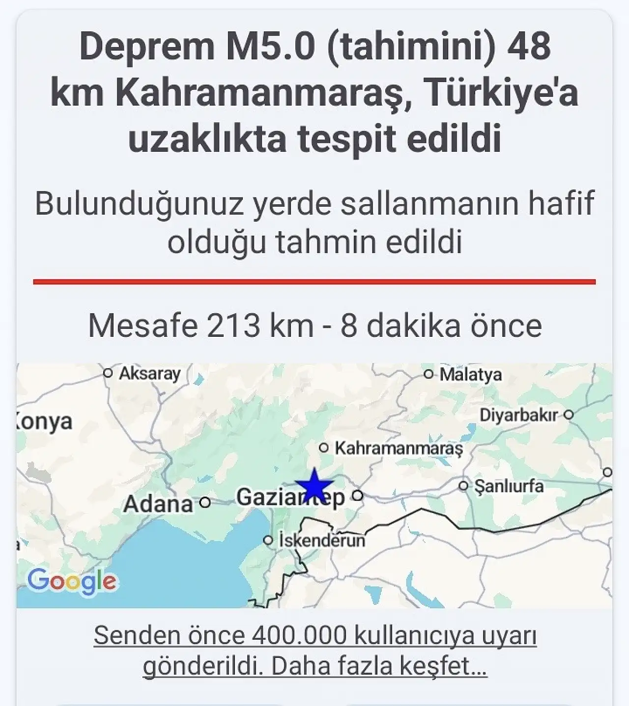 Gece yarısı Kayseri'de hissedilen depremler meydana geldi!