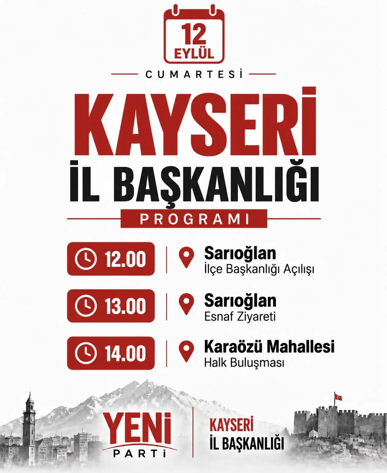 YENİ Parti, Sarıoğlan'da vatandaşlarla buluşacak: Tarih belli oldu!