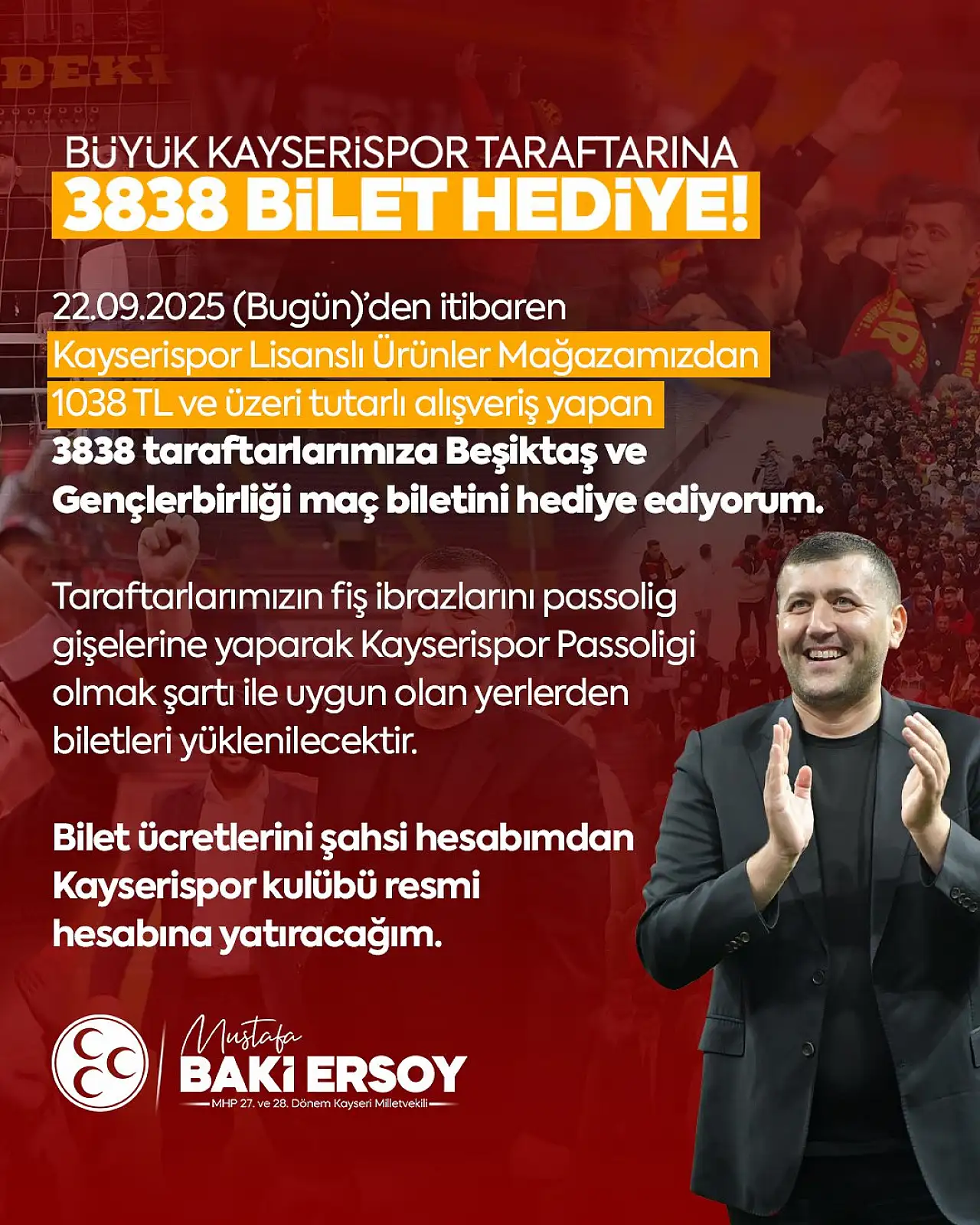 Baki Ersoy Kayserispor için kampanya başlattı, eski başkan Berna Gözbaşı destek verdi