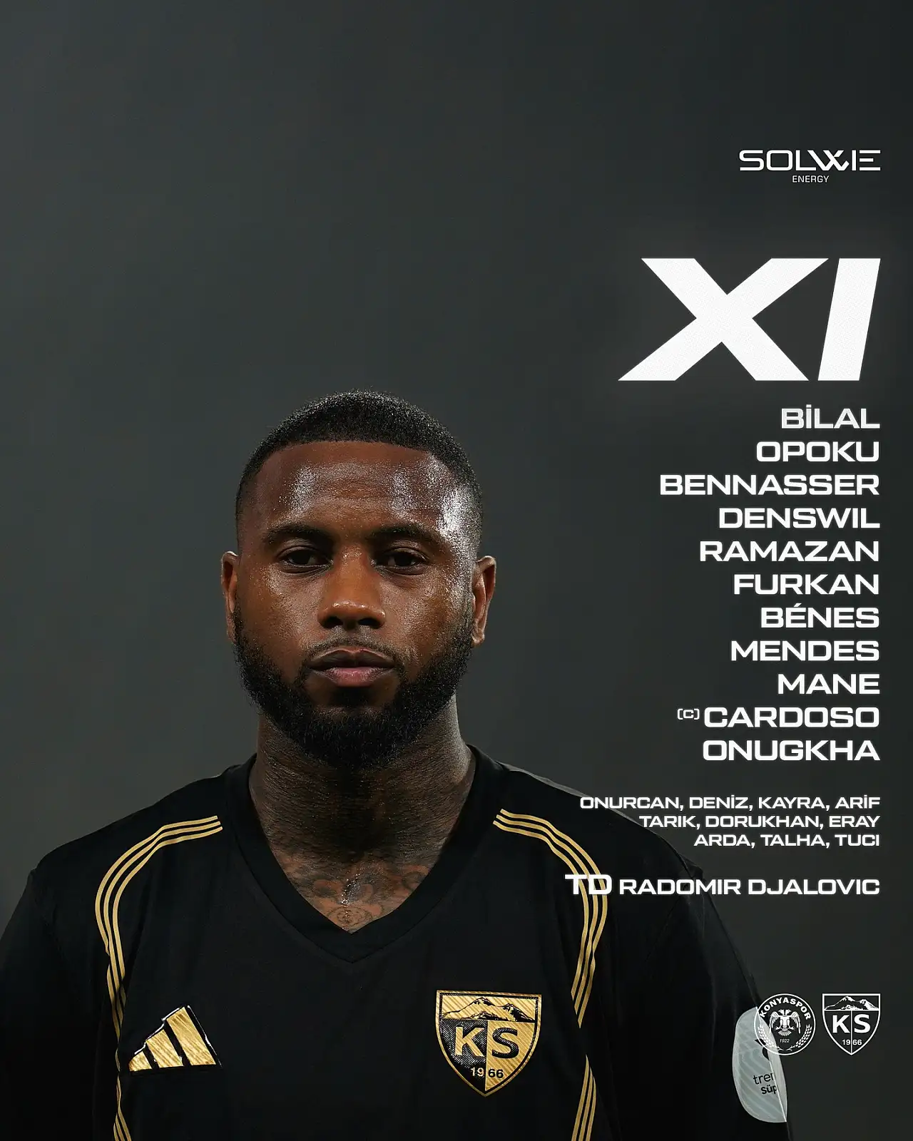 Kayserispor ve Konyaspor'da ilk 11'ler belli oldu! İşte Kayserispor'un dizilişi…