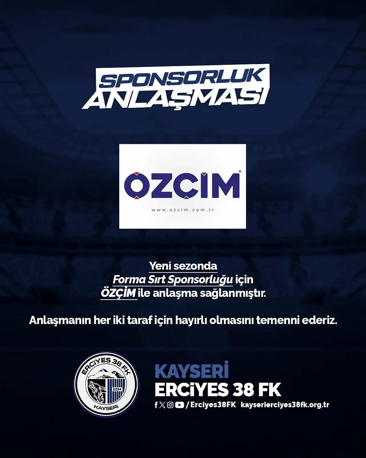Herkes bu sponsorluğu konuşuyor: Açıkalın Erciyes 38 FK'ya isim sponsoru oldu