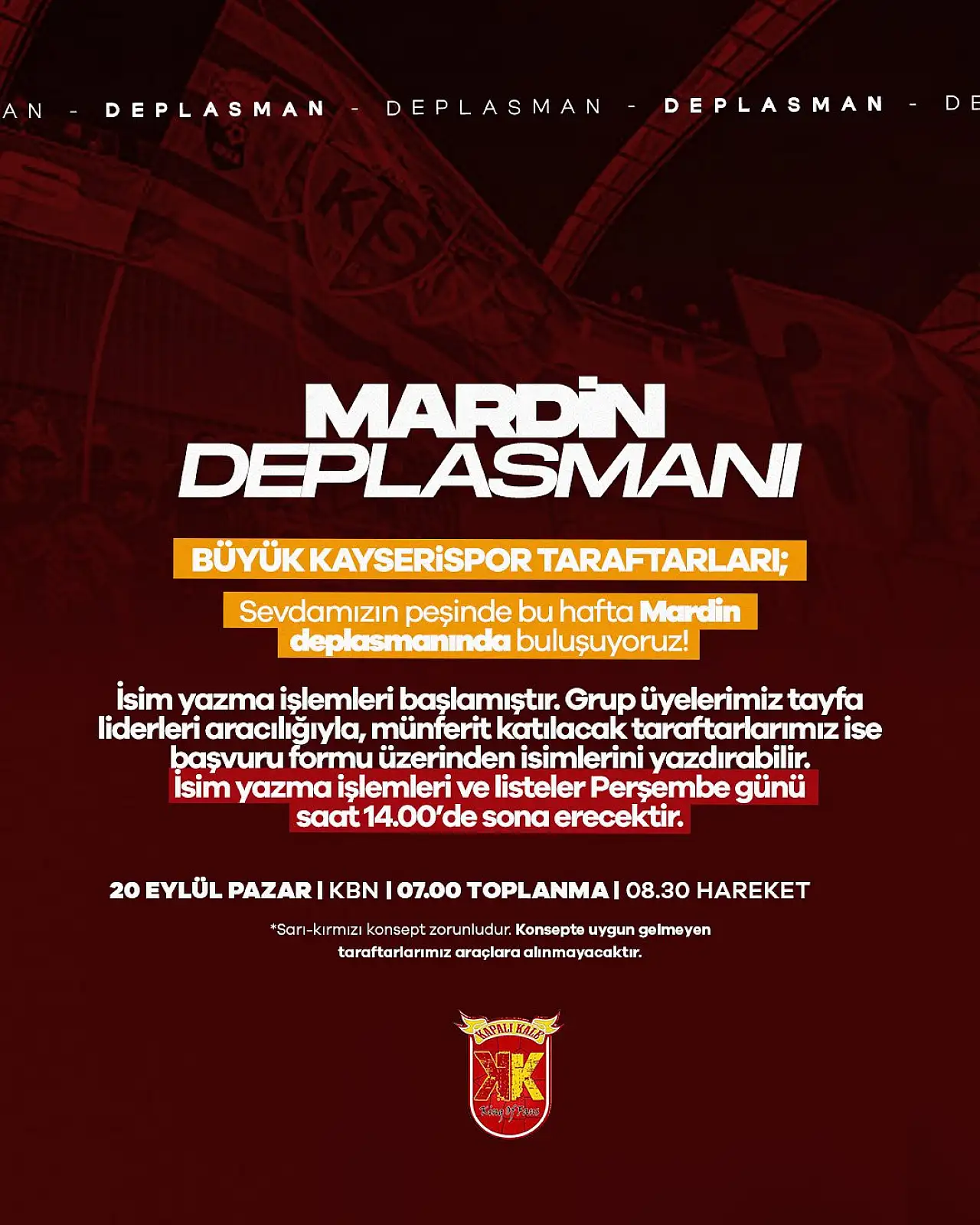 Kayserispor'u Mardin'de yalnız bırakmayacaklar