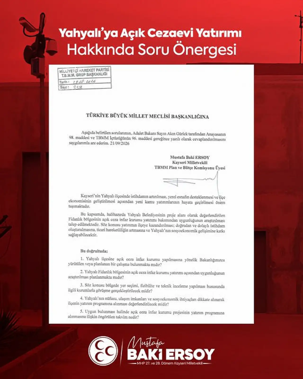 Kayseri'ye yeni cezaevi geliyor: Vekil Ersoy'dan kritik adım!
