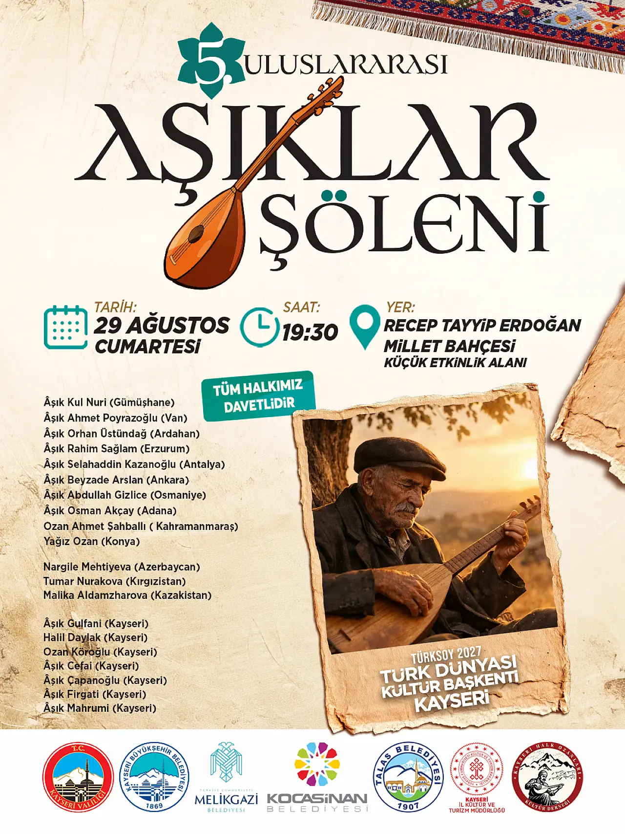 Büyükşehir ile Türk dünyasının âşık geleneği buluşuyor: 5. uluslararası Aşıklar Şöleni'ne davet