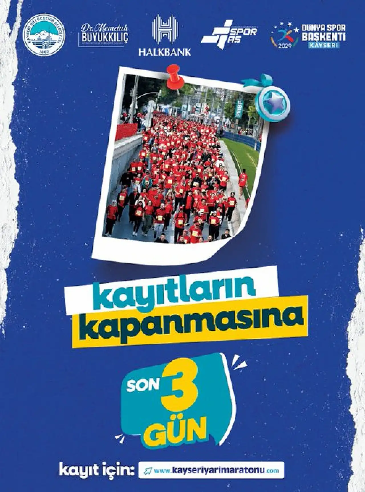 6. Uluslararası Kayseri Yarı Maratonu'nda kayıtlar için son 3 gün!