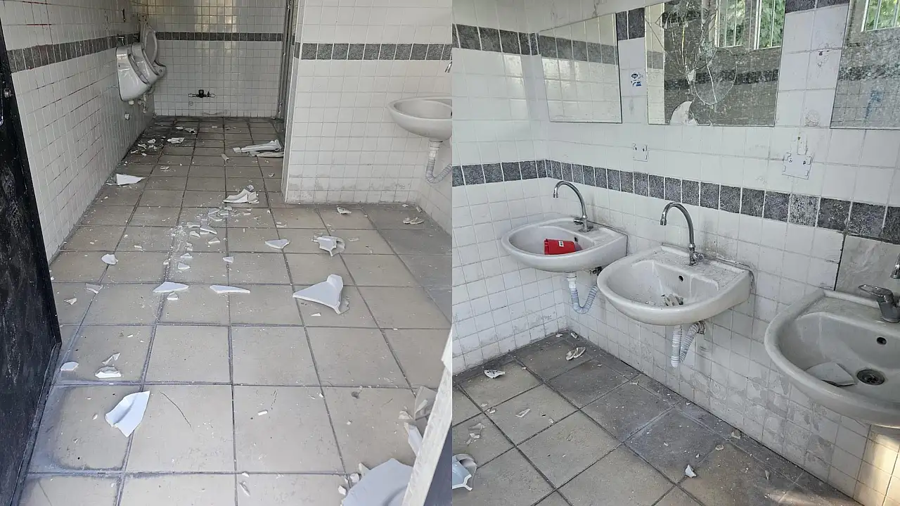Kayseri'de vandallık: Muslukları söktüler, aynaları kırdılar, lavaboları parçaladılar!
