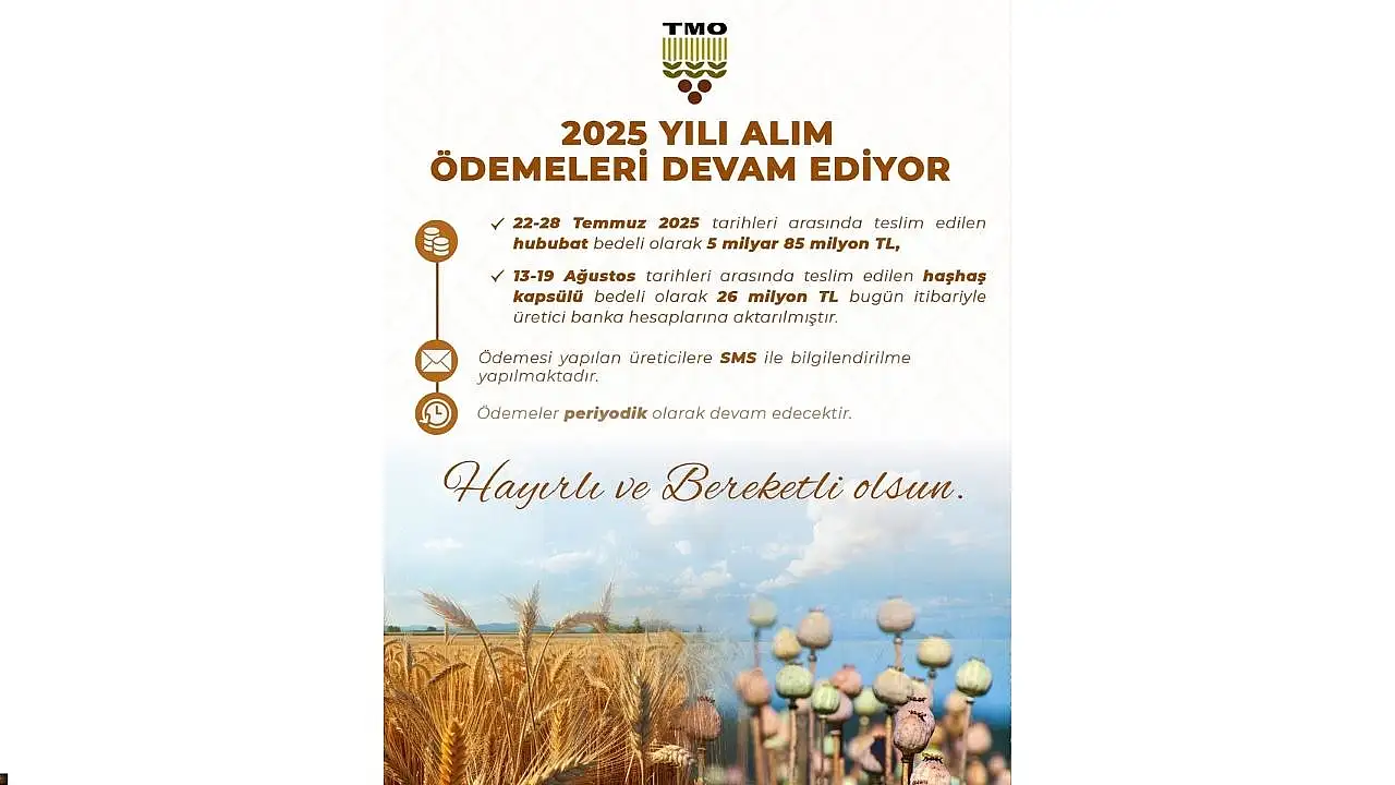 Üreticilere büyük müjde: TMO ödemeleri açıkladı!