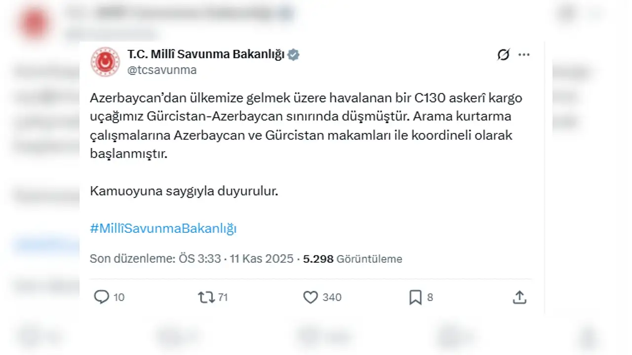 Son Dakika: MSB'ye ait askeri kargo uçağı düştü!