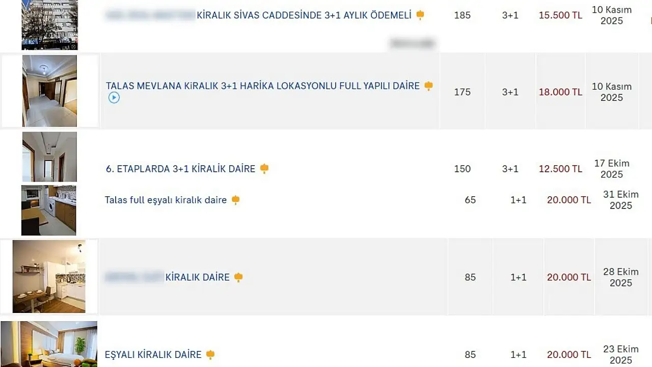 Bu dengesizlik Kayseri'de! 1+1'ler 3+1'e rakip oldu!