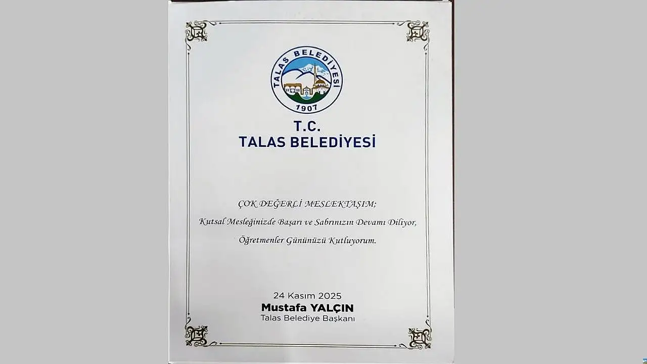 Talas Belediyesi'nden öğretmenlere sürpriz