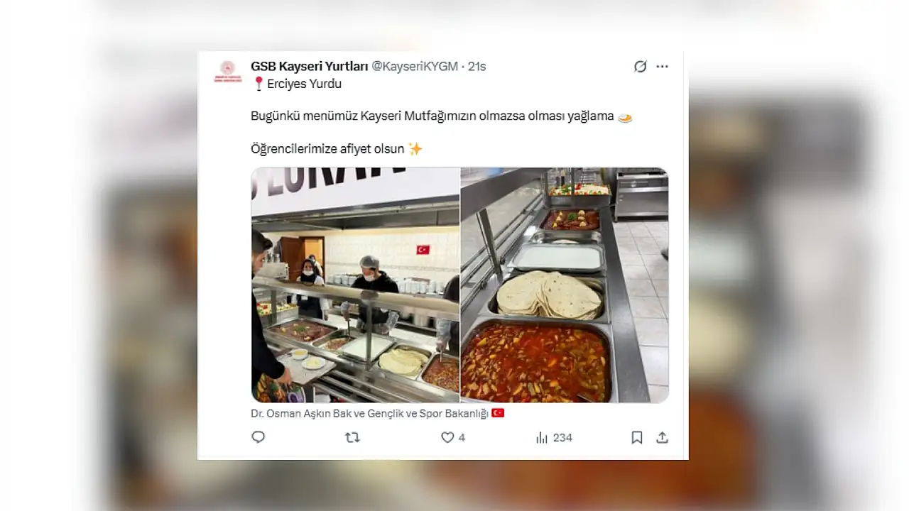 Öğrenci yurtlarında ''Kayseri Yağlaması'' lezzeti...