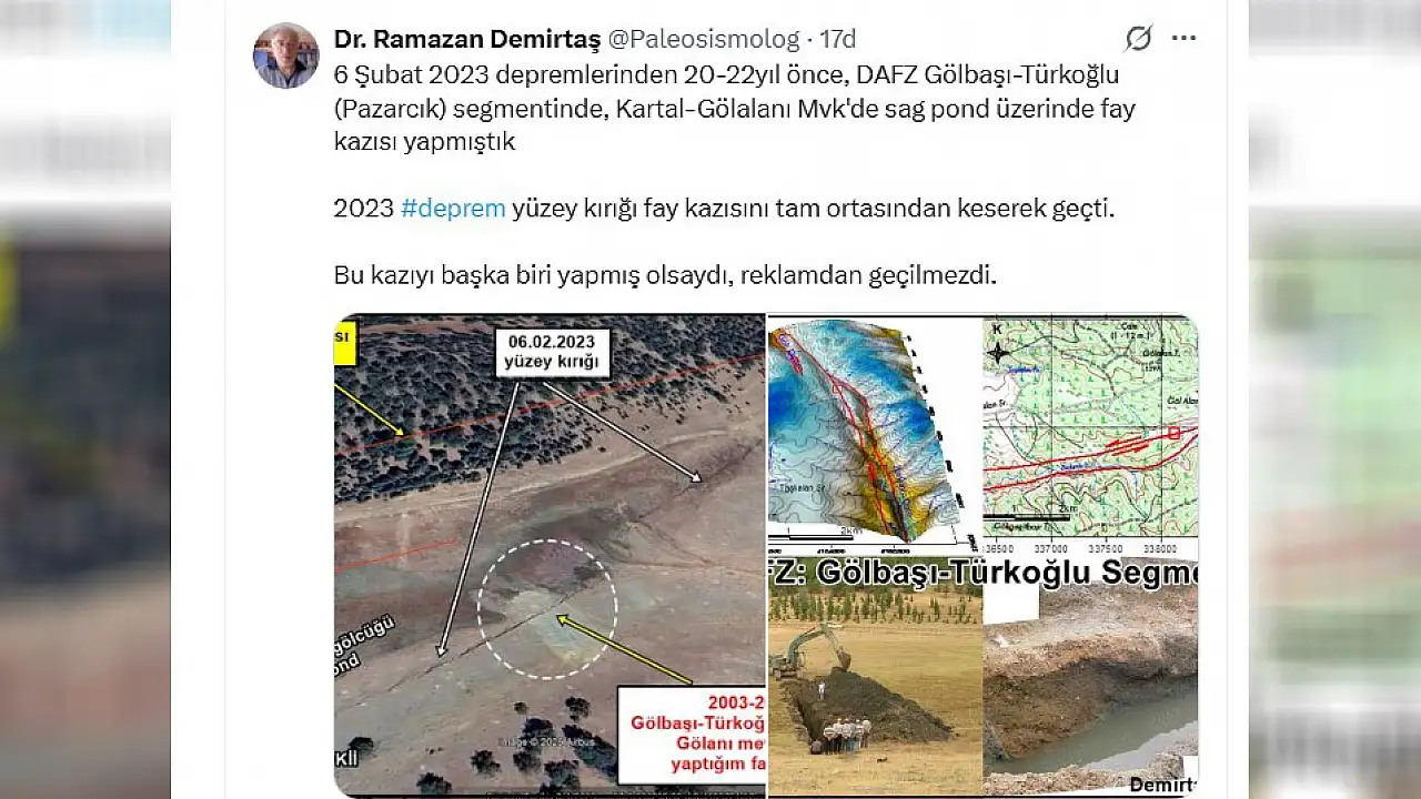 Dr. Ramazan Demirtaş 6 Şubat Depremlerini 20 Yıl önceden işaretlemişti