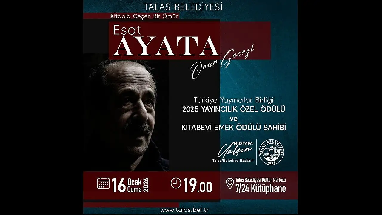 Kayseri'de Esat Ayata için onur gecesi