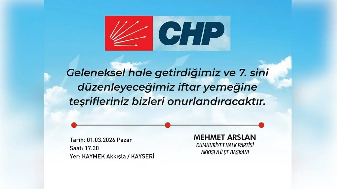 Akkışla'da iftar sofrasına davet var: İşte yeri ve zamanı