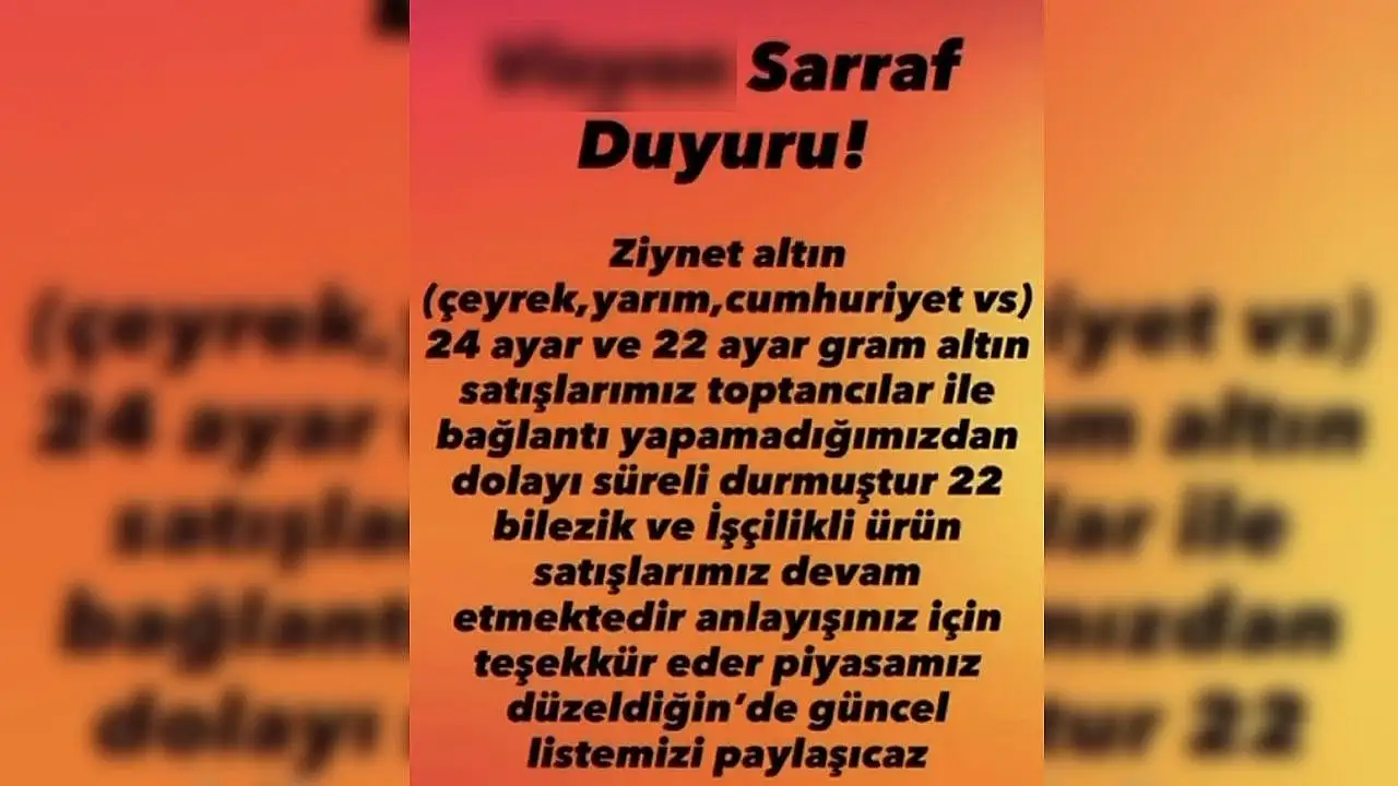 Kayseri'de altın kalmadı mı? Kuyumcu toptancıya ulaşamıyoruz dedi