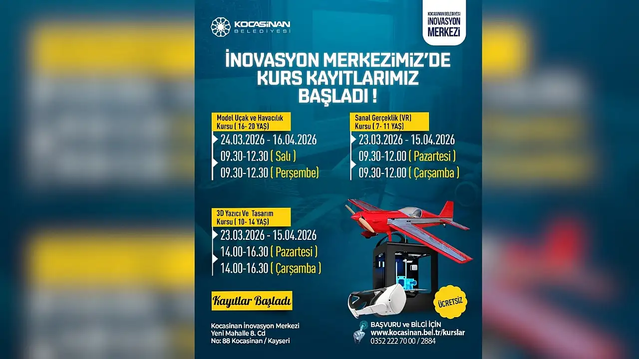 Kayseri'nin en teknolojik kurslarına kayıtlar başladı!