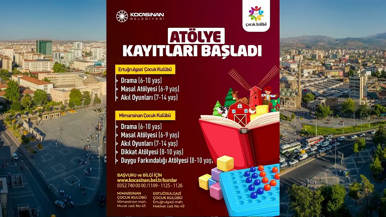 Kocasinan'da kayıtlar başladı: İşte atölyelerin detayları