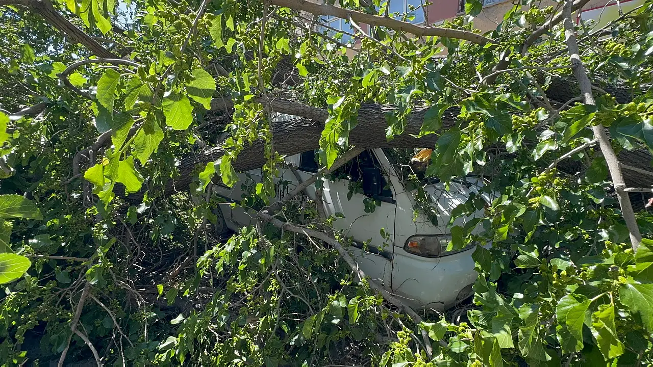 Kayseri'de büyük gürültü! Park halindeki araç zarar gördü