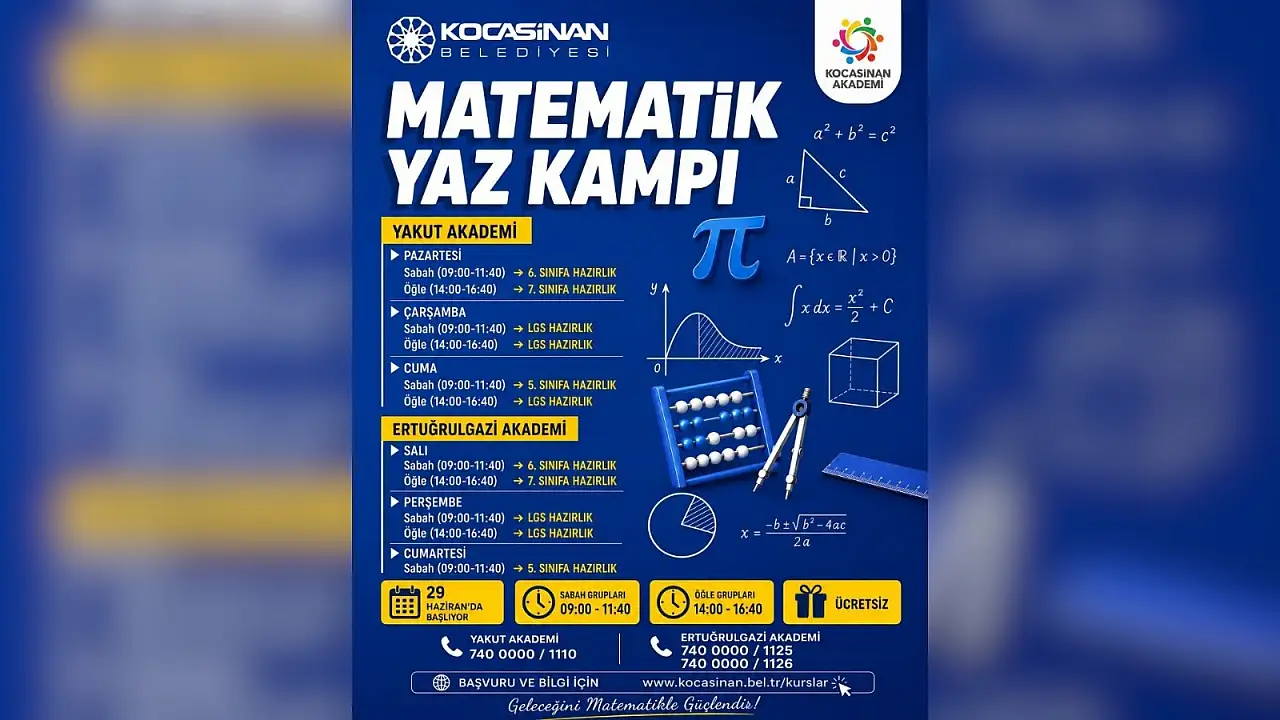 Bu yaz Kayseri'de matematik öğrenmeyen kalmayacak!