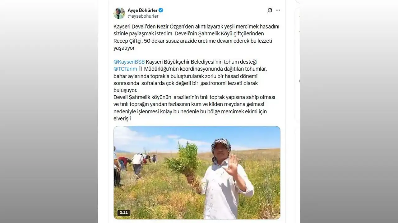 Ayşe Böhürler gündeme taşıdı! Kayseri'nin unutulan lezzeti yeniden konuşuluyor