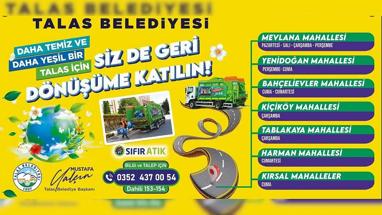 Talas'ta hangi mahallede hangi gün geri dönüşüm toplanacak?