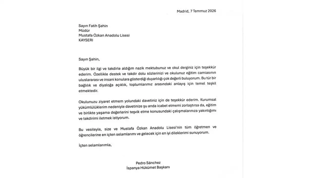 İspanya Başbakanı Sanchez, Kayseri'ye davet edilmişti: Yanıt gecikmedi!