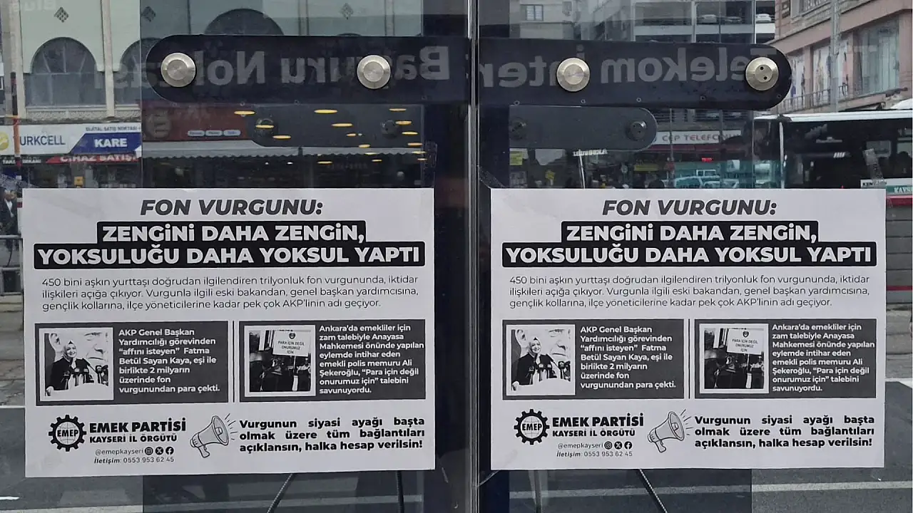 Kayseri'de otobüs duraklarında dikkat çeken afiş!