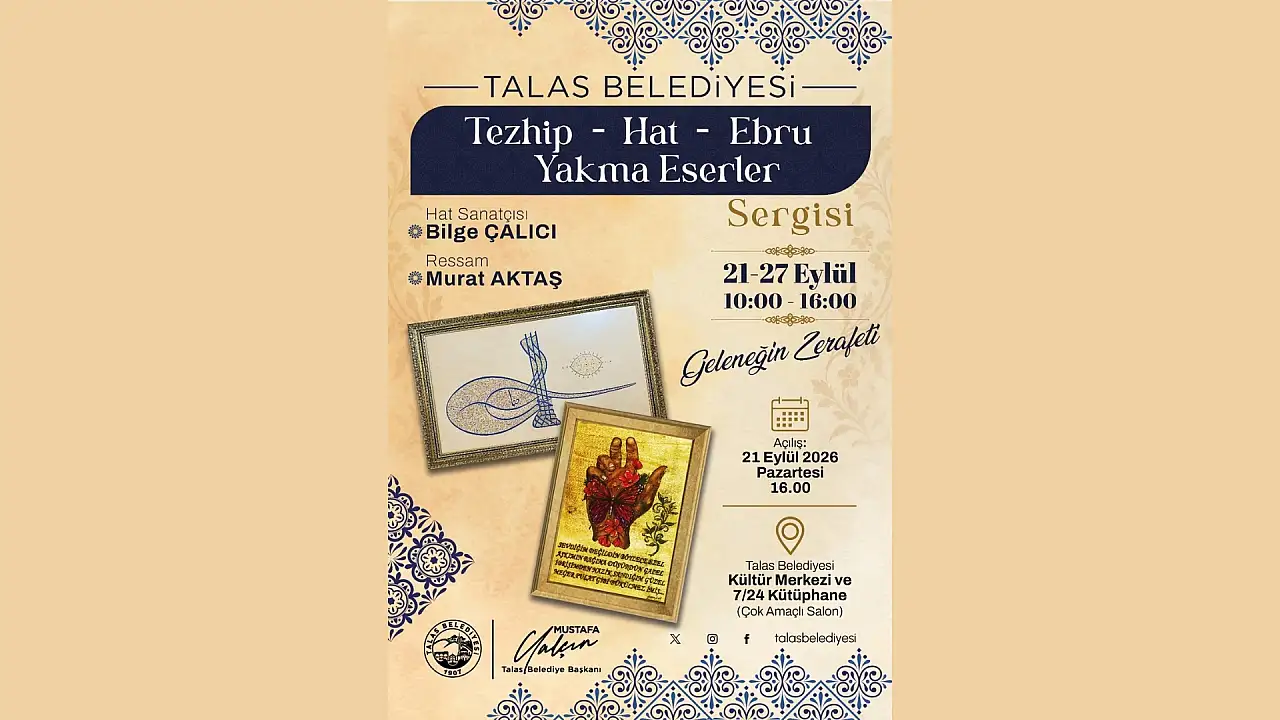 Talas'ta sanatın geleneksel hali! 4 farklı dal aynı yerde buluşacak