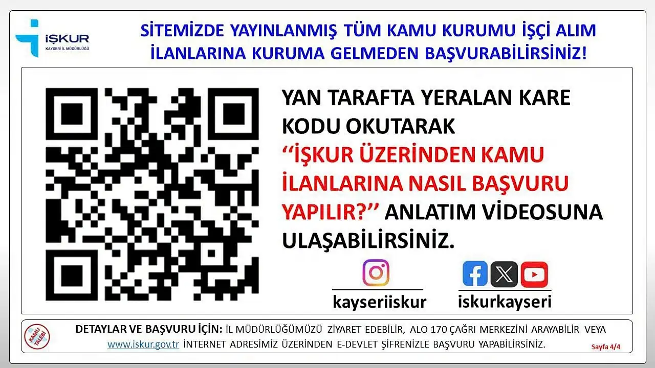 Kayseri'de iş arayanlar dikkat! Kamu kapısı açıldı, KPSS'de puan barajı yok