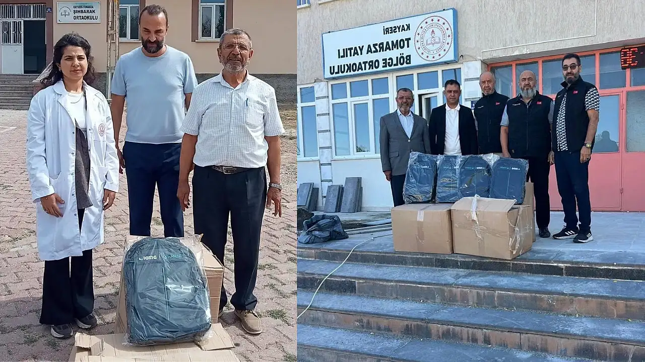 Kayseri'de bin öğrenciye sürpriz! Tek tek dağıtıldı