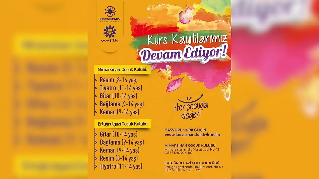 Kocasinan'da kurs kayıtları sürüyor: İşte detaylar….
