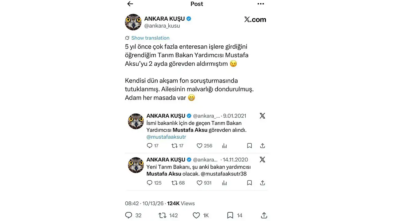 Erciyes Anadolu Holding eski CEO'su Ertekin'den Ankara Kuşu'na tepki: Mustafa Aksu paylaşımlarının amacı farklı!