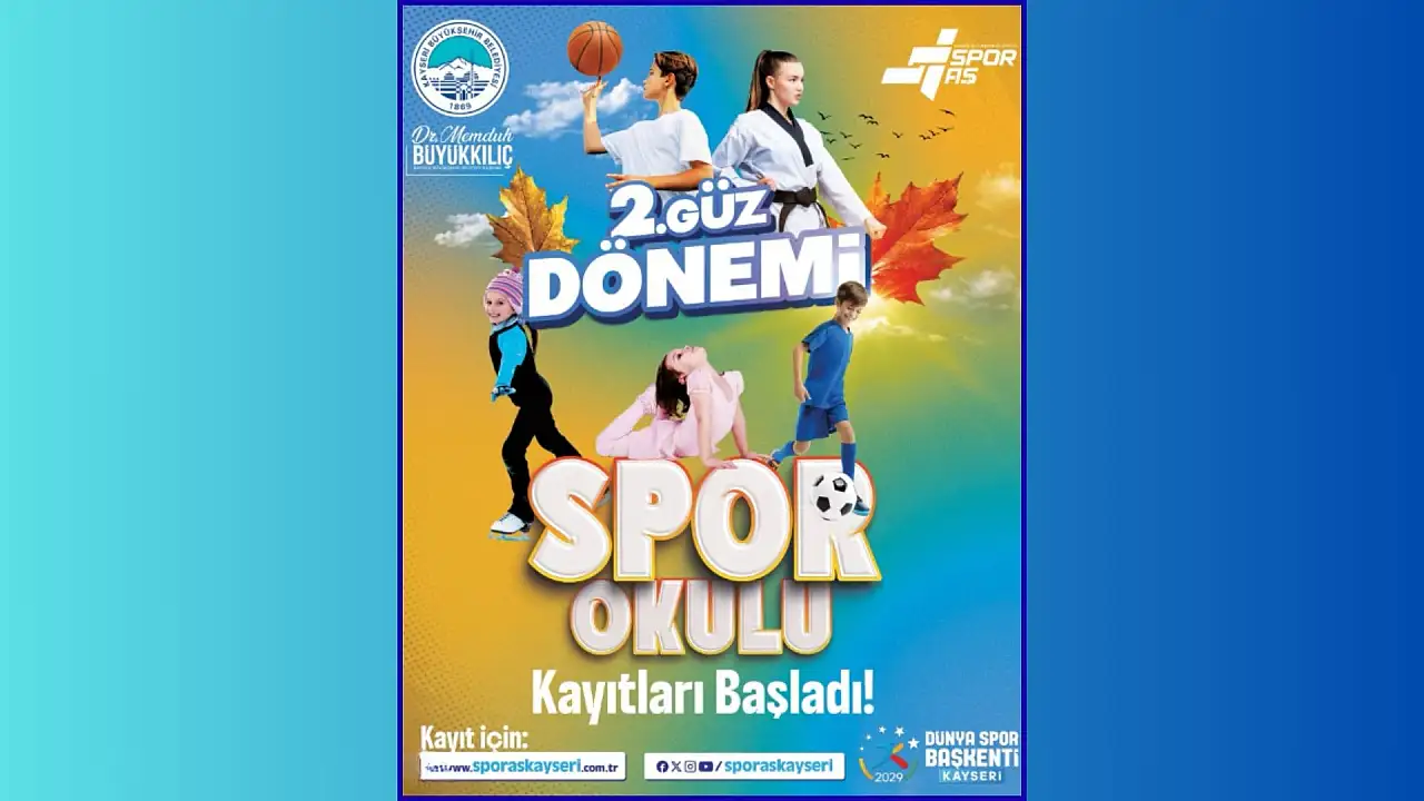 Dünya Spor Başkenti Kayseri'de 2. Güz Dönemi Spor Okulları kayıtları başladı!
