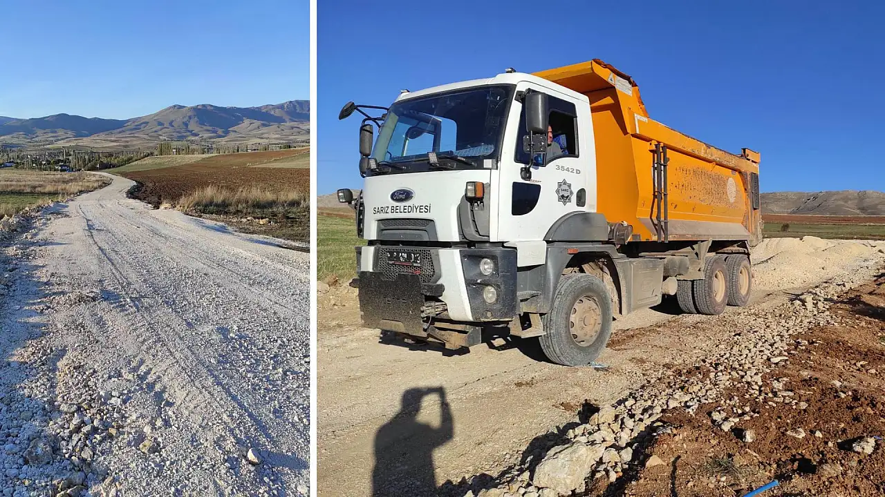 Kayseri'de TOKİ bölgesinde yol çalışması sürüyor!
