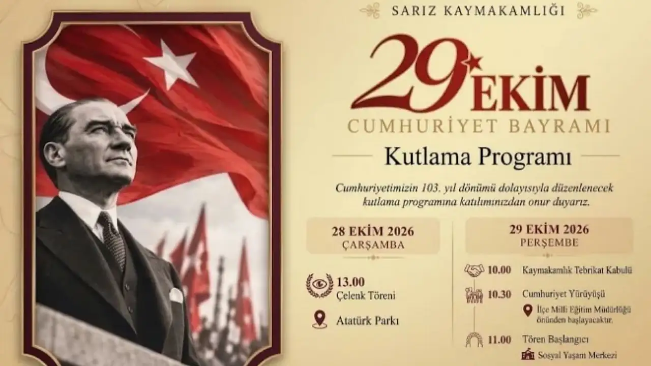 Sarız'da Cumhuriyet programı belli oldu!