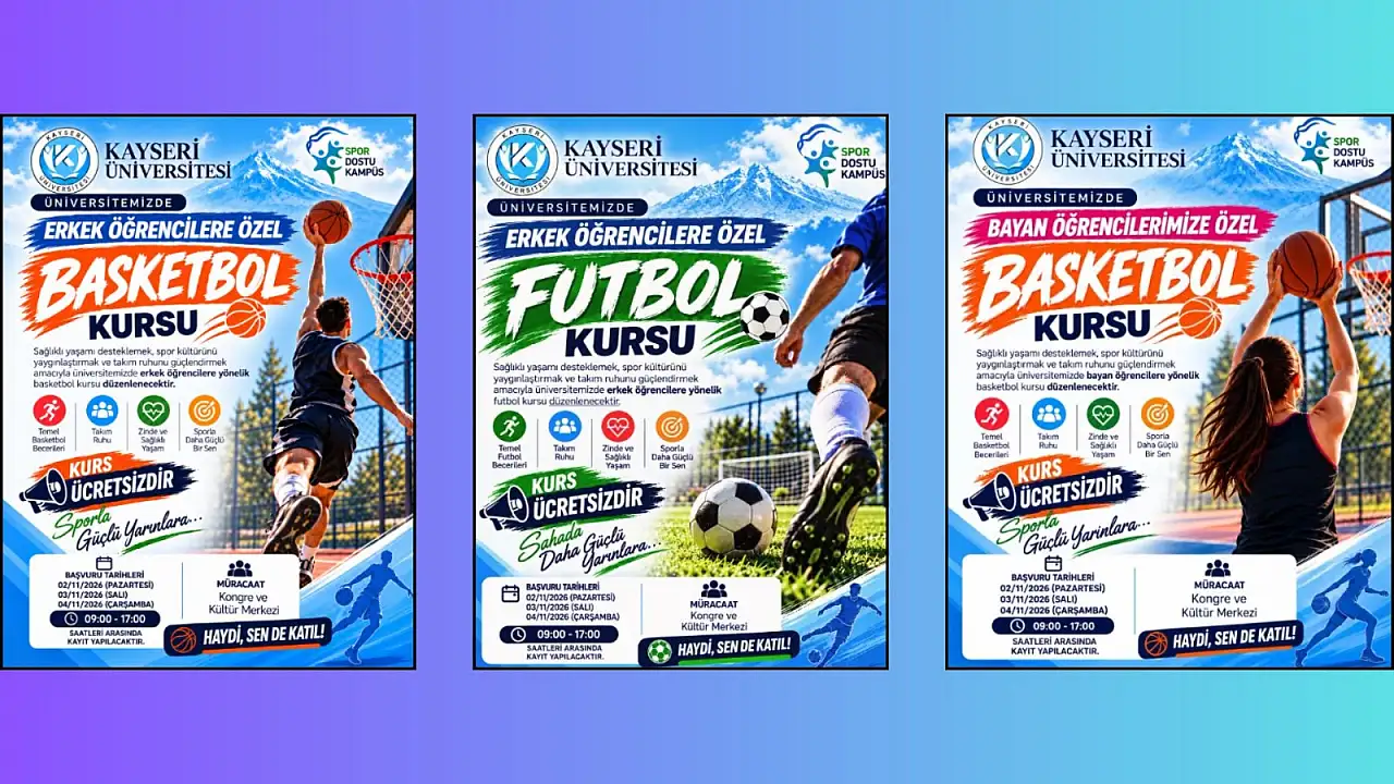 KAYÜ'de öğrencilere ücretsiz spor fırsatı! Basketbol ve futbol kursları düzenlenecek