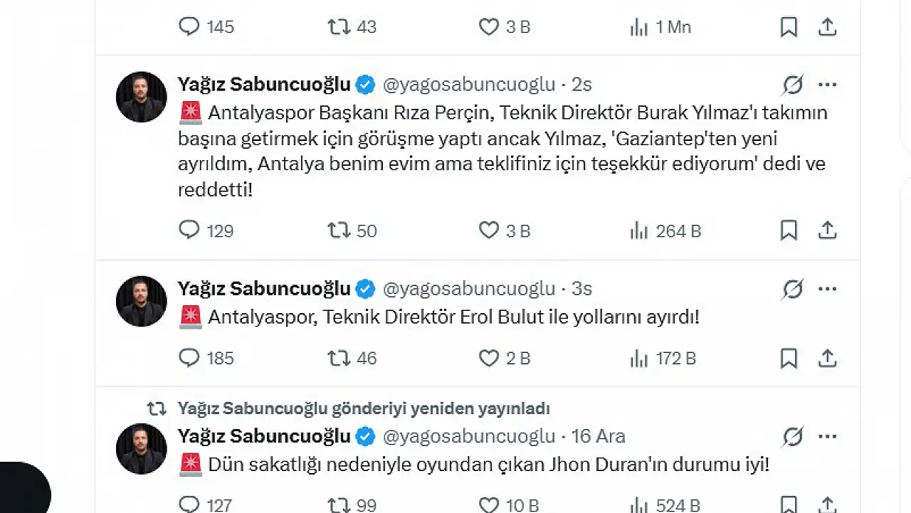 Burak Yılmaz Antalyaspor ile anlaştı mı? Yağız Sabuncuoğlu paylaştı