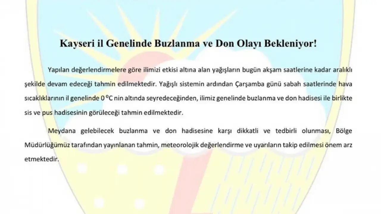 Meteoroloji uyardı: Kayseri'de soğuk hava sert geliyor!