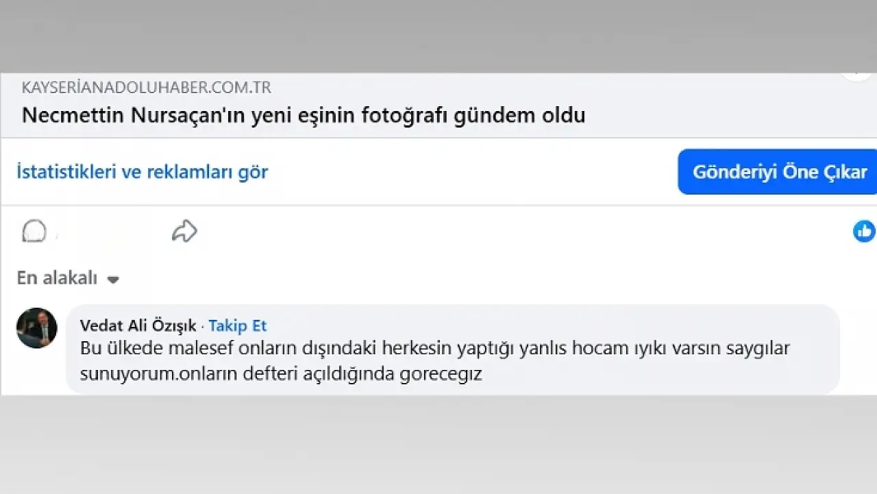 Vedat Ali Özışık'tan Nursaçan paylaşımına dikkat çeken yorum!